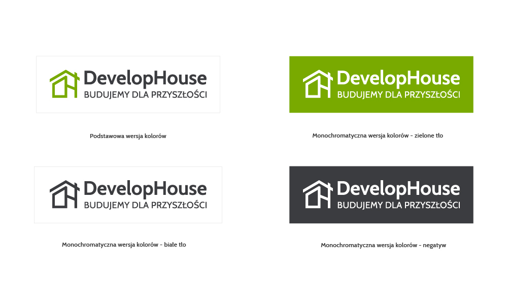 DevelopHouse logo wersje kolorystyczne DevelopHouse logo wersje kolorystyczne